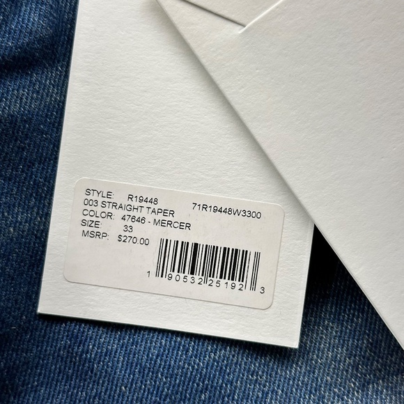 Ovadia & Sons New York Men's Straight Taper Jeans Blue/Tan Denim Size 33 NWT - Picture 5 of 9